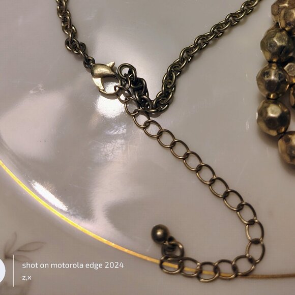 Vtg Iridescent Dragons Breath Yellow Golden Lucite Statement Necklace & Bracelet - Picture 5 of 6